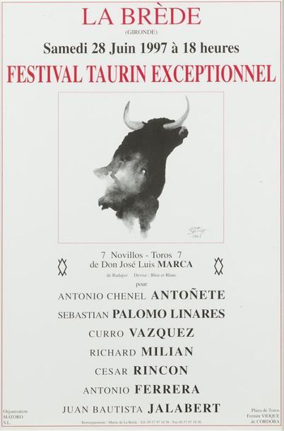 null AFFICHE LA BREDE
Samedi 28 juin 1997 à 18h
Festival taurin exceptionnel
7 novillos...