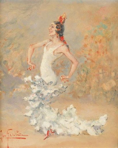 null GARCIA DE LA PEÑA José (1887-1961)
"Danseuse"
Huile sur panneau signée en bas...
