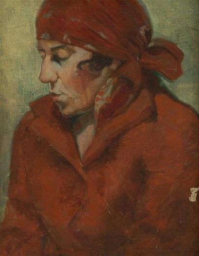 null DURIEUX René-Auguste (Bordeaux 1892-1952)
"Portrait de gitane"
Huile sur toile,...