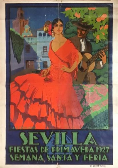 null AFFICHE SEVILLE 1927
Ill. J. Y. R. Diaz-Jara
Dim.: 158 x 110 cm
(Déchirures...