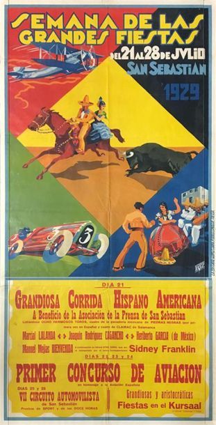 null AFFICHE SAN SEBASTIAN 1929
"Grandiosa corrida Hispano Americana"
Primer concurso...