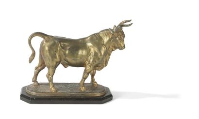 null D'après J. CLESINGER. Rome 1858
Sujet taureau en bronze
Haut.: 20 Long: 23 cm
On...