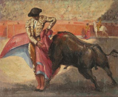 null Rufino CEBALLOS (1907-1970)
"Chicuelina"
Huile sur toile, signée en bas à droite
46...