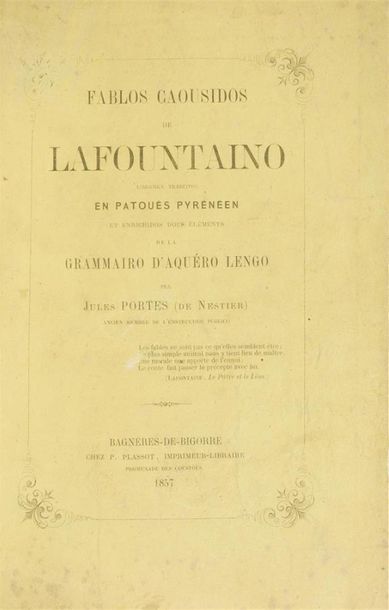 null PORTES (Jules)
Fablos Causidos de Lafountaino libromen traduitos en Patouès...