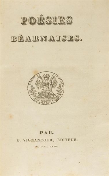 null VIGNANCOUR (Jean Pascal Émile)
Poésies Béarnaises. Pau, Vignancour, 1827. (relié...