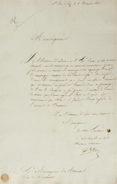 null NON VENU
MANUSCRIT - TIRLET (Louis, Général)
Manuscrit dicté par le Général...