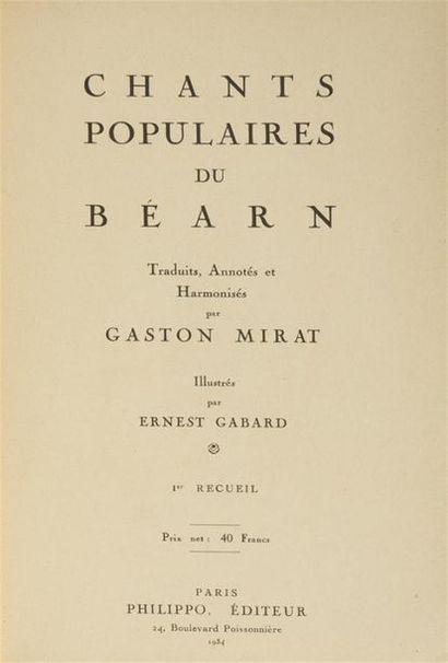 null MIRAT (Gaston)
Chants Populaires du Béarn, Traduits, Annotés et Harmonisés par...