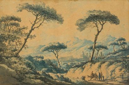 null ATTRIBUE A Claude-Louis CHÂTELET
(PARIS 1753PARIS 1795)
« Vue de Sicile »
Plume...