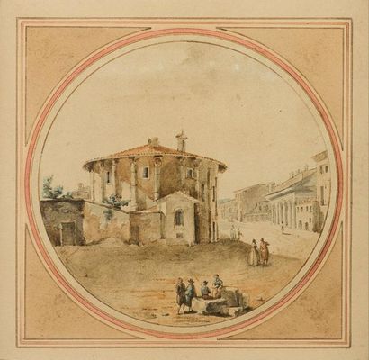null Victor-Jean NICOLLE (1754-1826)
« Paysage animé »
Aquarelle, plume et encre...