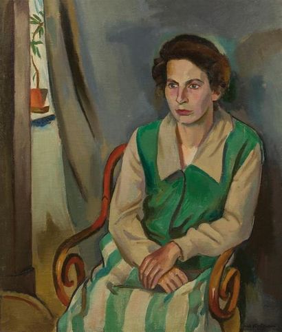 null Erich HARTMANN (1886-1974)
« Portrait de femme dans un intérieur »
Huile sur...