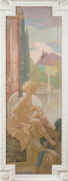 null Emile BRUNET (1971-1943)
« Cupidon »
Huile sur toile marouflée sur panneau
signé...