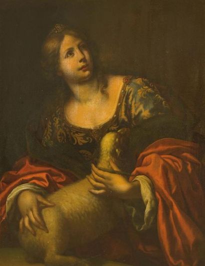 null ATTRIBUE A
Onorio MARINARI (1627-1715)
« Sainte Agnès »
Toile - 107,7 x 84 cm
Restaurations...