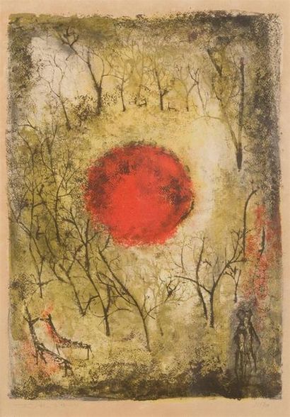 null Zao WOU-KI (19212013)
«Le Soleil rouge. 1950 »
Lithographie en couleurs sur...