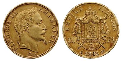 null NAPOLEON III.
50 Francs 1862 A. Paris. F.548/1. (Coll. JMA). TTB+