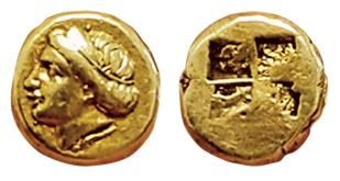 null IONIE. 
PHOCEE 350-340 av. J.C. Hekté (EL). Tête de femme à gauche; sous le...
