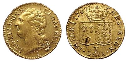 null LOUIS XVI. 
Louis d'or à la tête nue. 1787 T. Nantes. Gad.361 ( R). (Coll. JMA)....