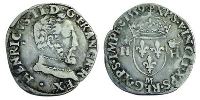 null HENRI II.
Demi Teston à la tête nue. 1559 M. Toulouse. 4,56 grs. Dy.1032. (Coll....