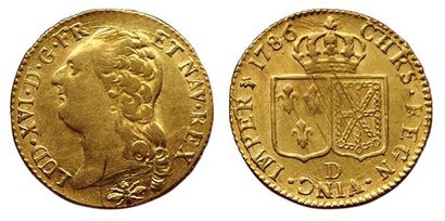null LOUIS XVI. 
Louis d'or à la tête nue. 1786 D. Lyon. Gad.361( R). Stries d'ajustage...