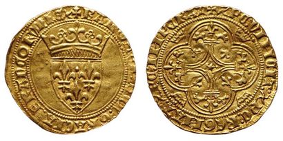 null CHARLES VI. 1380-1422.
Ecu d'or à la couronne. Toulouse. Dy.369b. 3,97 grs....