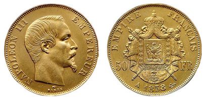 null NAPOLEON III.
50 Francs 1858 A. Paris. F.547/1. (Coll. JMA). SUP
