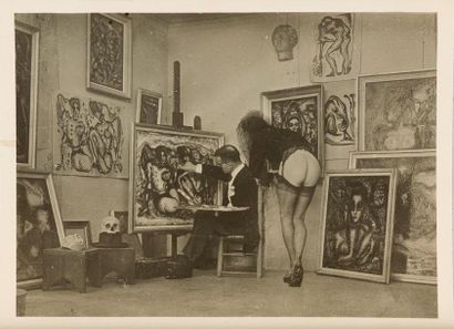 null Pierre MOLINIER 1900-1976
"Double autoportrait dans l'atelier du grenier Saint...