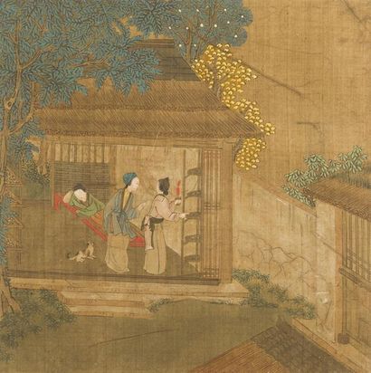 null Album de peintures à l'encre et couleur sur soie
Chine, fin du XIXème-début...