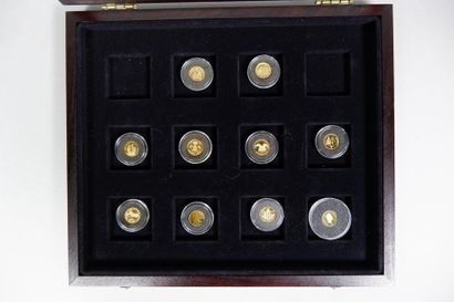 null Collection de 10 pièces en or 18 cts (999°/°° 1995 - 1994 - 1996 Samoa - Maldives...