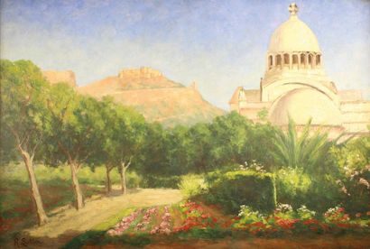 null R. SUTTER (XXe siècle)
Oran, cathédrale du Sacré-Cœur.
Huile sur panneau signé...