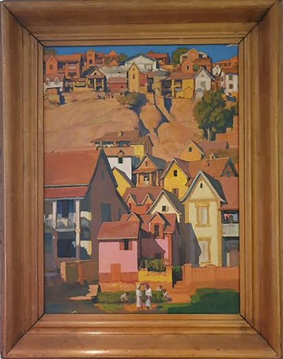 null Paul Léon BLÉGER (1889-1981)
Les maisons rouges à Madagascar.
Huile sur toile...