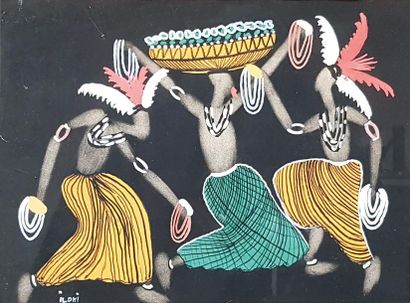 null François ILOKI (1934-1993)
Danse.
Gouache signée en bas à gauche.
23,5 x 33...
