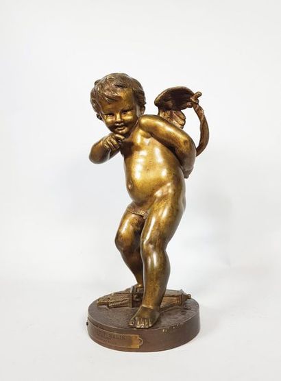 null Benoît ROUGELET (1834-1894)
"Le petit malin".
Epreuve en bronze à patine brun...