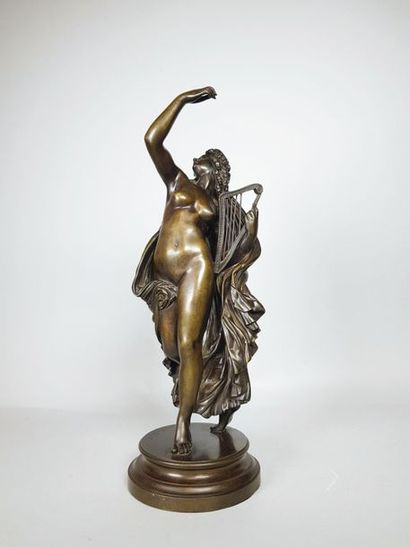 null James PRADIER (1790-1852)
La "musique"
Epreuve en bronze à patine brun nuancé....