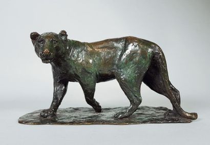 null Roger GODCHAUX (1878-1958)
Panthère marchant.
Epreuve en bronze à très belle...