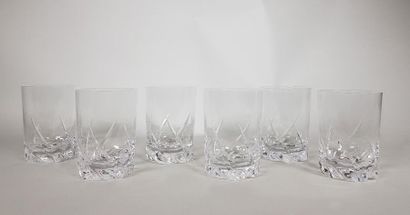null DAUM
Six verres à whisky en cristal, modèle Bleneau.
H : 11 cm - D : 7,7 cm