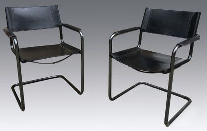 null Marcel BREUER pour Matteo GRASSI (1927-2001)
Paire de fauteuils modèle B34 à...
