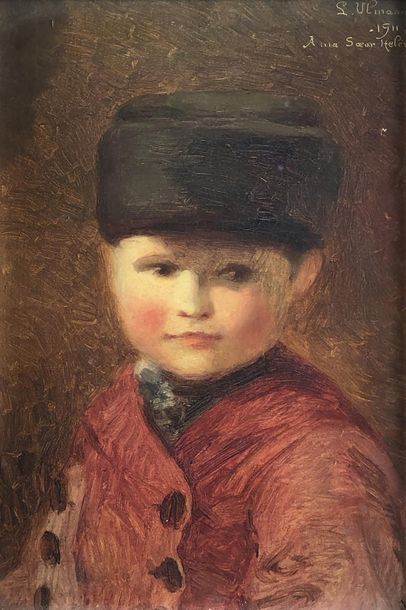 null L. ULMANN (XXe siècle)
Enfant à la toque, 1911.
Huile sur toile signée, datée...