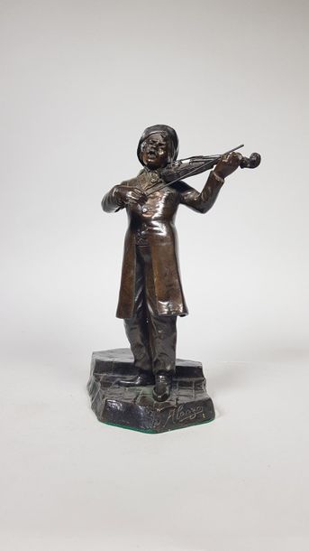 null Dominique ALONZO (act. 1910-1930)
Le violoniste.
Epreuve en bronze à patine...