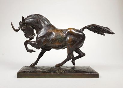 null Antoine-Louis BARYE (1795-1875)
Le gnou.
Epreuve en bronze à belle patine brun...