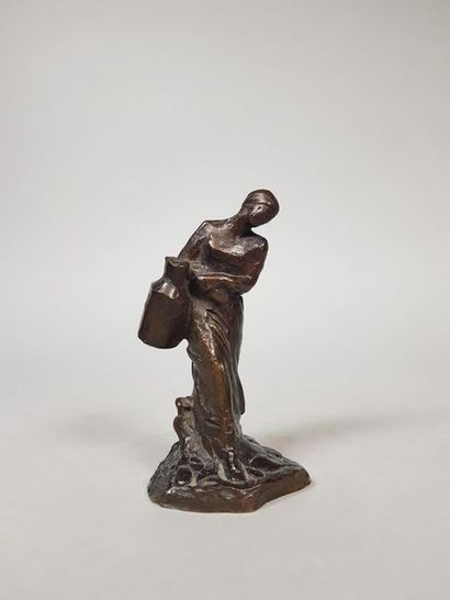 null Aimé-Jules DALOU (1838-1902)
La porteuse de lait.
Epreuve en bronze à patine...