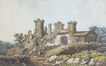Carl Ludwig HACKERT (1740-1796) Vue du château...