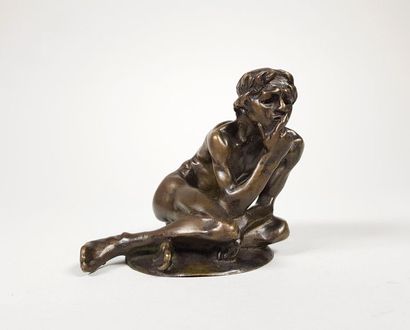 null Alexandre Charpentier (1856-1909)
Le penseur.
Rare épreuve en bronze à patine...