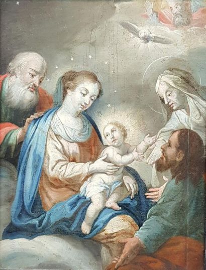 null Ecole espagnole du XVIIIe siècle 
Nativité. 
Huile sur panneau. 
36 x 28 cm