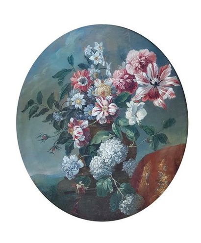 Ecole du XIXe siècle Bouquet de fleurs variées...