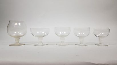 null LALIQUE France
Partie de service de verre modèle Bambou en cristal comprenant...