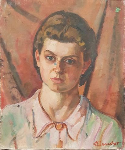 null André CLAUDOT (1892-1982).
Portrait de femme. 
Huile sur toile signée en bas...
