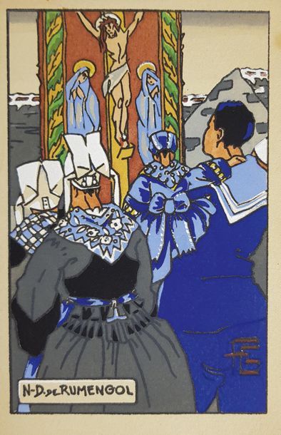 null Georges GÉO-FOURRIER (1898-1966)
Neuf estampes en couleurs format carte postale...