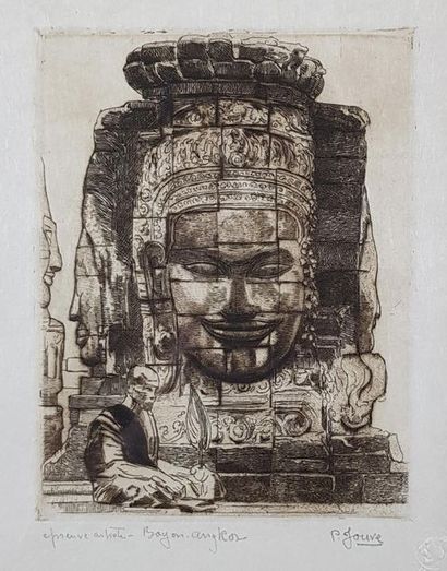 null Paul JOUVE (1878-1973)
Le Bayon d’Angkor Thom.
Eau forte et aquatinte.
Tirage...