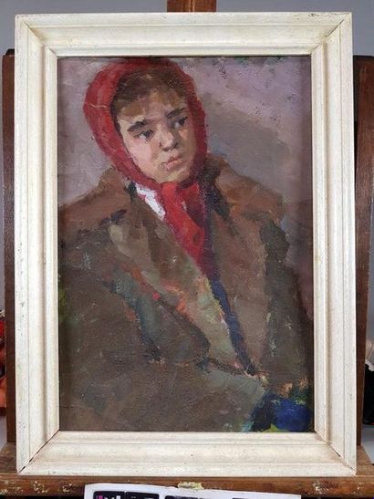 null Ecole russe du XXe siècle, ANDREEVA I.I. (née en 1924). Liouda, portrait de...