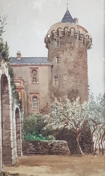 Henri CHOUPPE (1817-1894) Le château de Pornic....