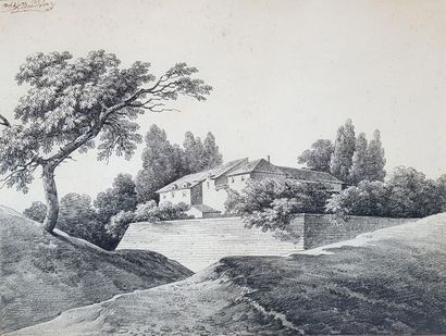 null Michel MANDEVARE (1759-1829) 
Landscapes.
Two pencil drawings signed in ink...